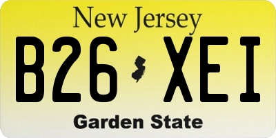 NJ license plate B26XEI
