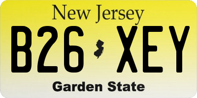 NJ license plate B26XEY
