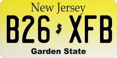 NJ license plate B26XFB