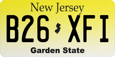 NJ license plate B26XFI