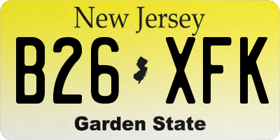 NJ license plate B26XFK