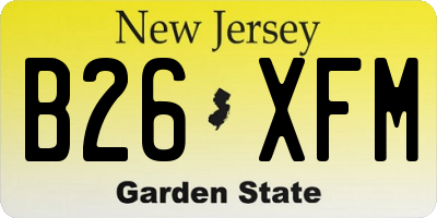 NJ license plate B26XFM