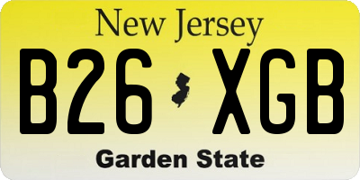 NJ license plate B26XGB
