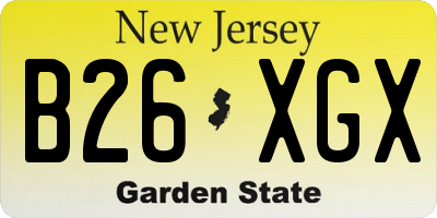 NJ license plate B26XGX