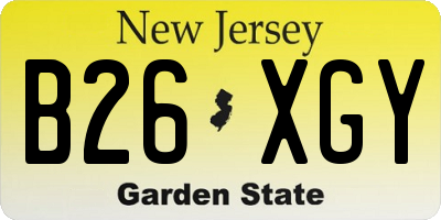 NJ license plate B26XGY