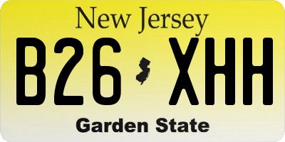 NJ license plate B26XHH