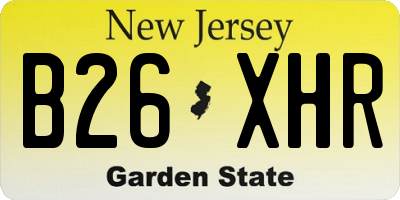 NJ license plate B26XHR