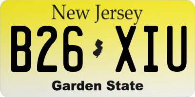 NJ license plate B26XIU