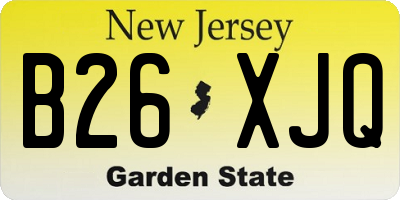 NJ license plate B26XJQ