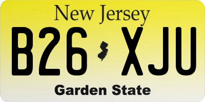 NJ license plate B26XJU