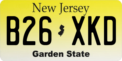 NJ license plate B26XKD