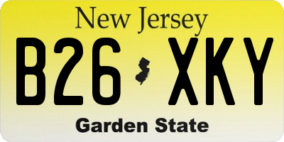 NJ license plate B26XKY