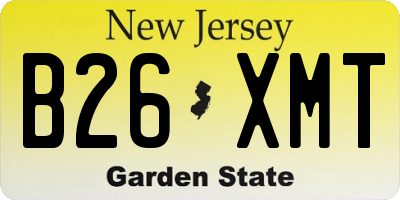 NJ license plate B26XMT