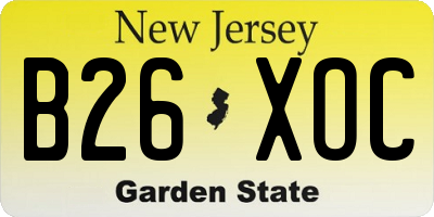 NJ license plate B26XOC