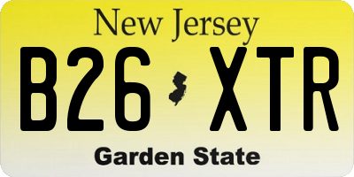 NJ license plate B26XTR