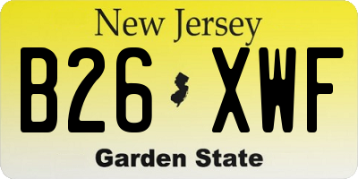 NJ license plate B26XWF