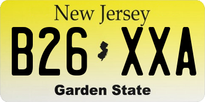 NJ license plate B26XXA