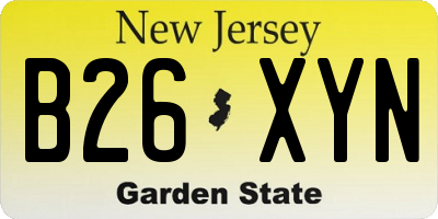 NJ license plate B26XYN