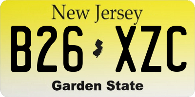 NJ license plate B26XZC