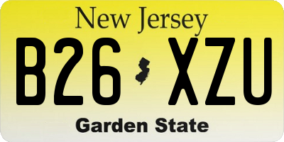 NJ license plate B26XZU
