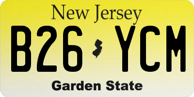 NJ license plate B26YCM