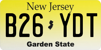 NJ license plate B26YDT