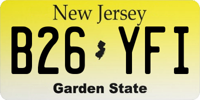 NJ license plate B26YFI