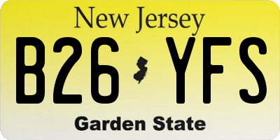 NJ license plate B26YFS