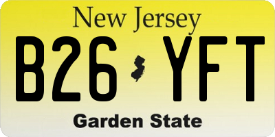 NJ license plate B26YFT