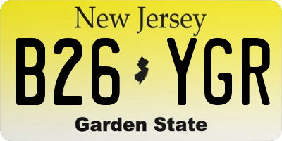 NJ license plate B26YGR