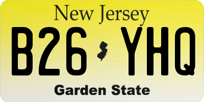 NJ license plate B26YHQ