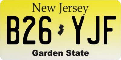 NJ license plate B26YJF