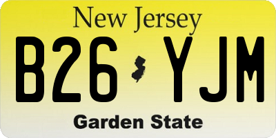 NJ license plate B26YJM