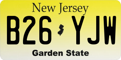 NJ license plate B26YJW