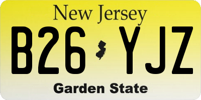 NJ license plate B26YJZ