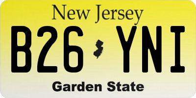 NJ license plate B26YNI