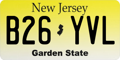 NJ license plate B26YVL