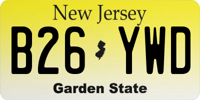 NJ license plate B26YWD