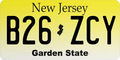 NJ license plate B26ZCY