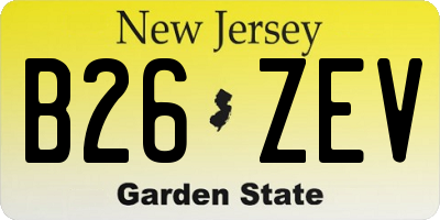 NJ license plate B26ZEV