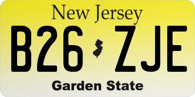 NJ license plate B26ZJE