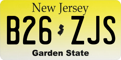 NJ license plate B26ZJS
