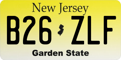 NJ license plate B26ZLF