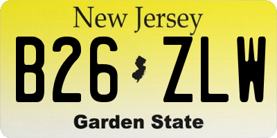 NJ license plate B26ZLW