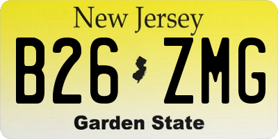 NJ license plate B26ZMG