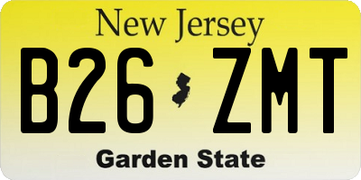 NJ license plate B26ZMT