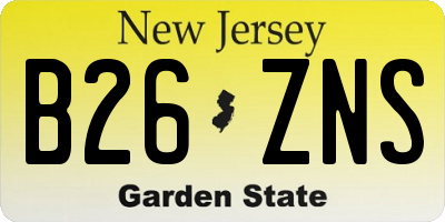 NJ license plate B26ZNS