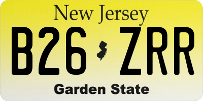 NJ license plate B26ZRR