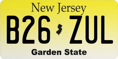 NJ license plate B26ZUL