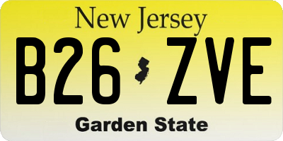 NJ license plate B26ZVE